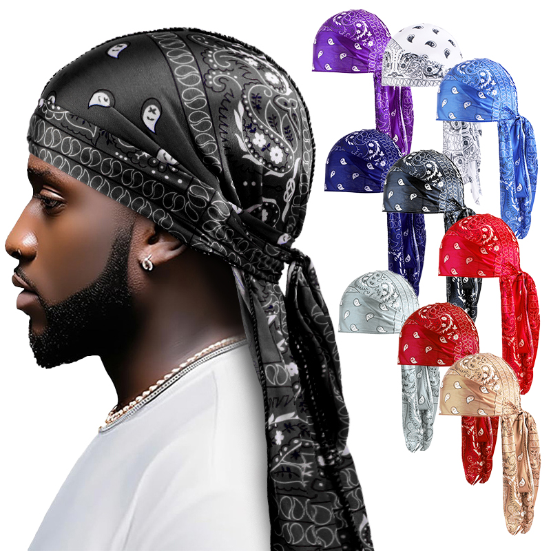 Amoeba Print Silky Durag Banda - مراجعة Street Fashion Hijab وسعره