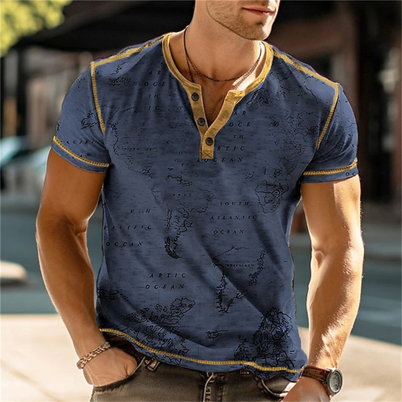 Men's Henry Shirts Funny 3D Pr - مراجعة Street For Fashion وسعره