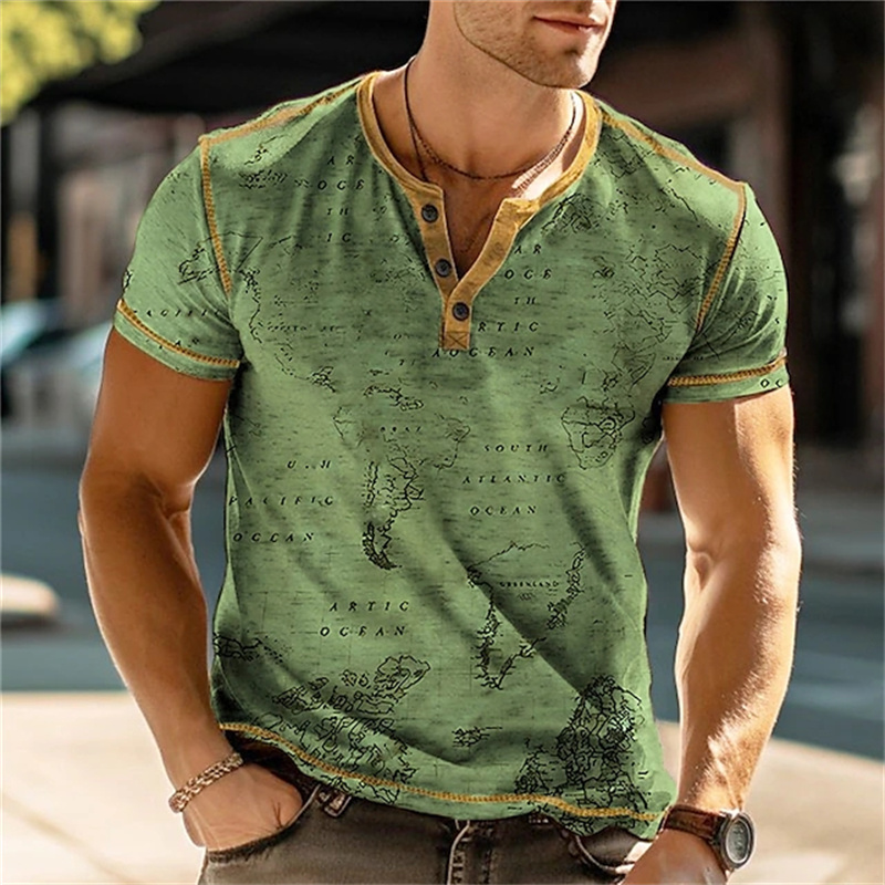 Men's Henry Shirts Funny 3D Pr - مراجعة Street For Fashion وسعره
