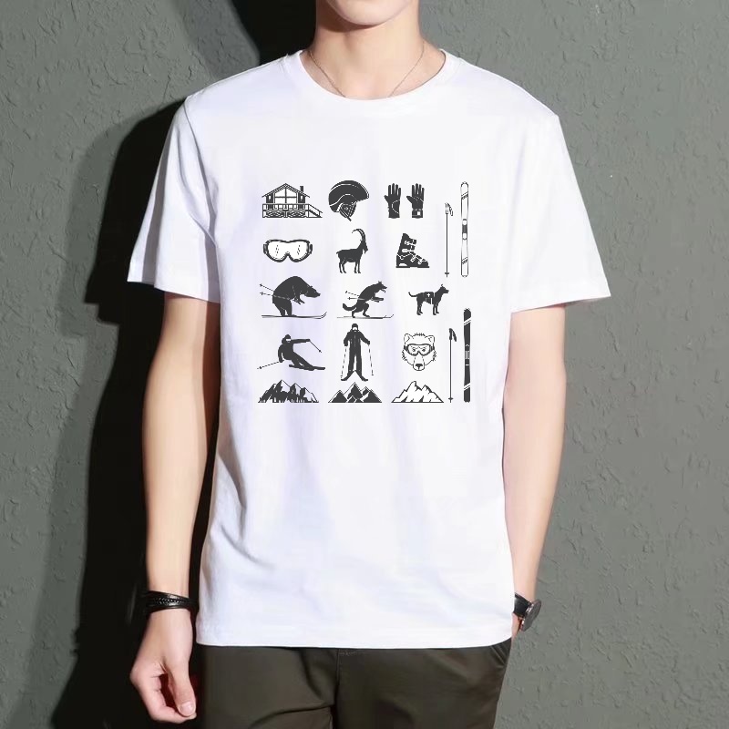 Men's Black Round-Neck Short-S - مراجعة Street Fashion Elements وسعره