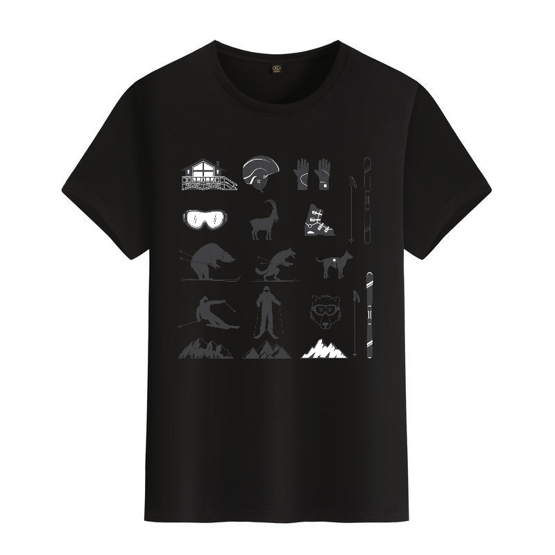 Men's Black Round-Neck Short-S - مراجعة Street Fashion Elements وسعره