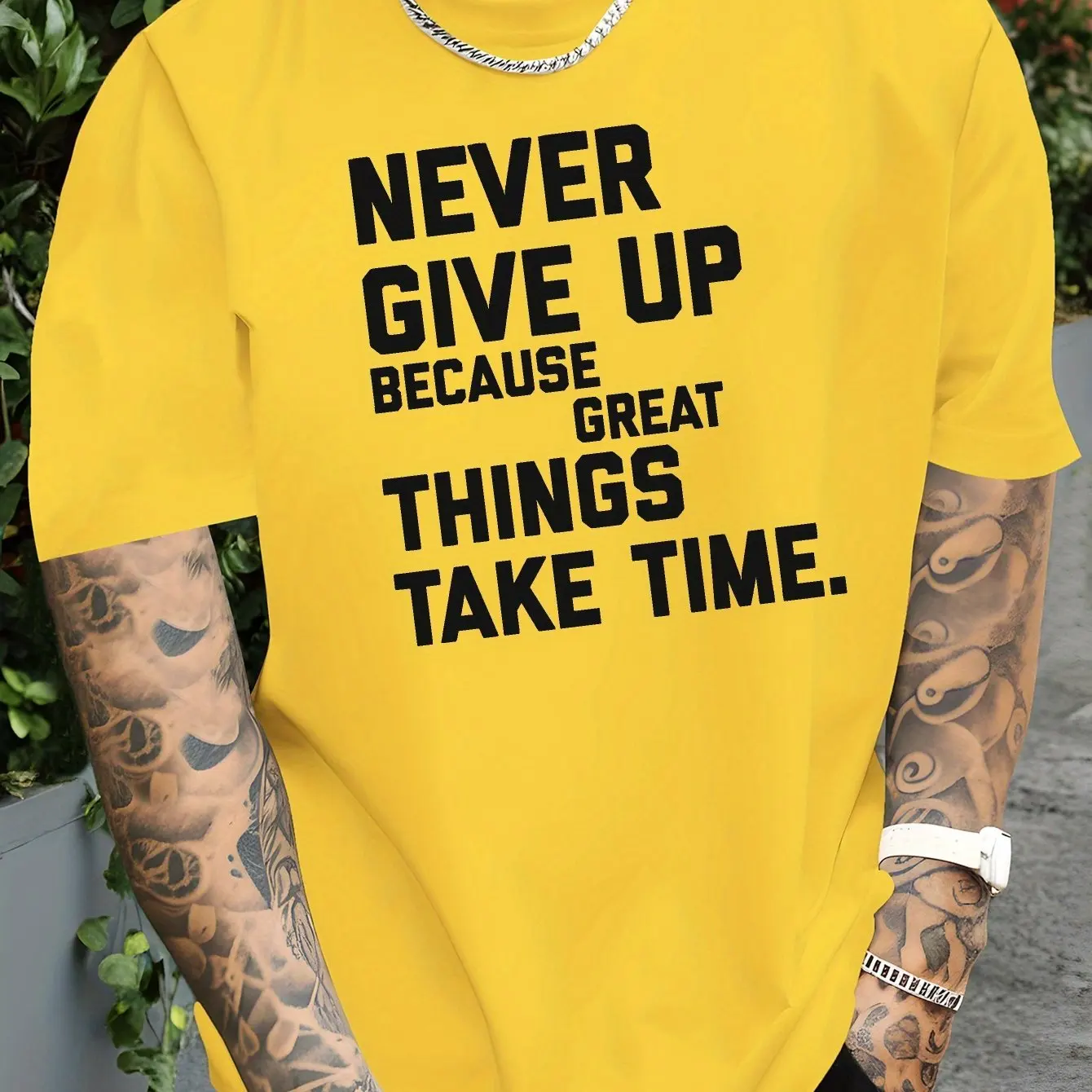 Korean Men Trend Tee Simple Bi - مراجعة Street Fashion Quotes وسعره