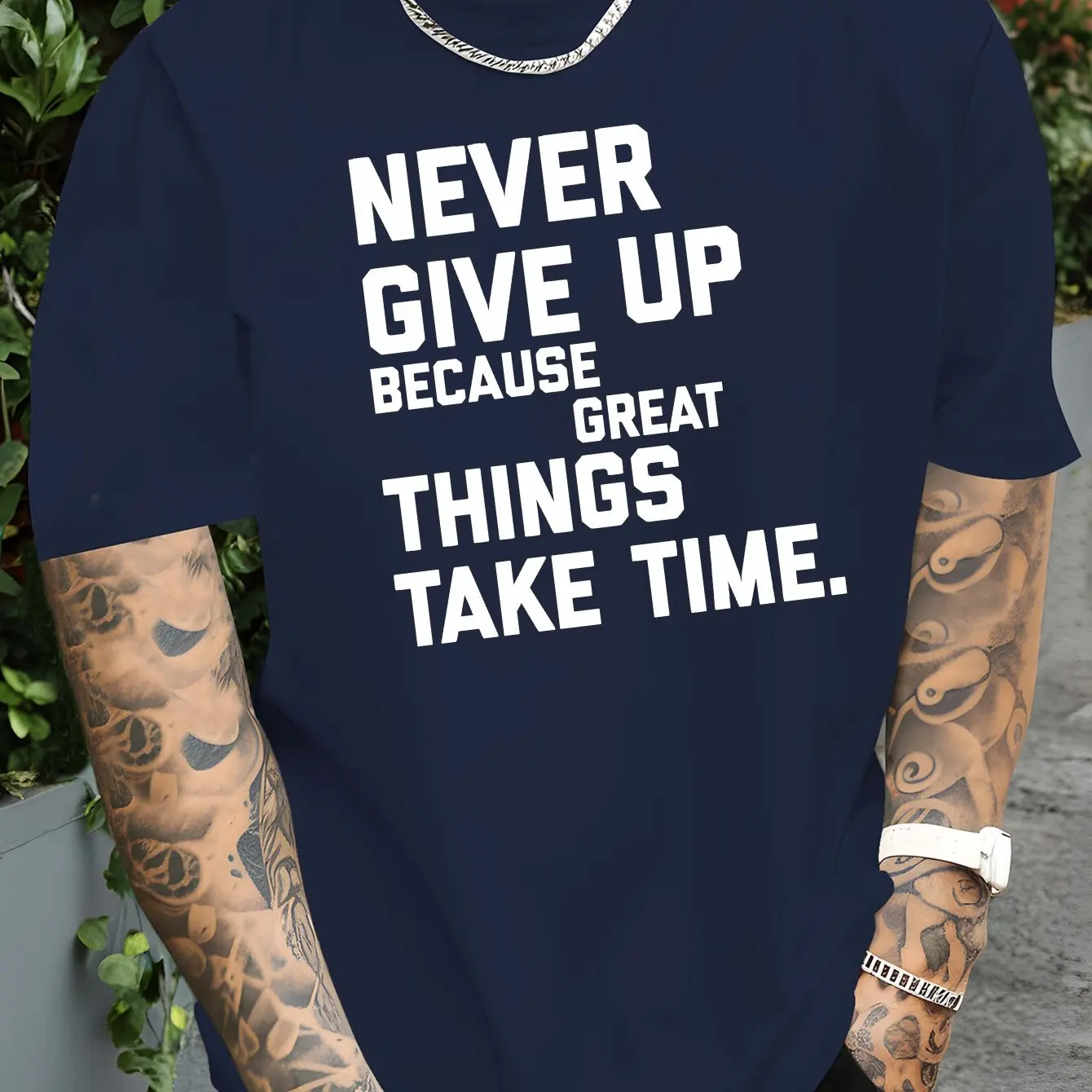 Korean Men Trend Tee Simple Bi - مراجعة Street Fashion Quotes وسعره