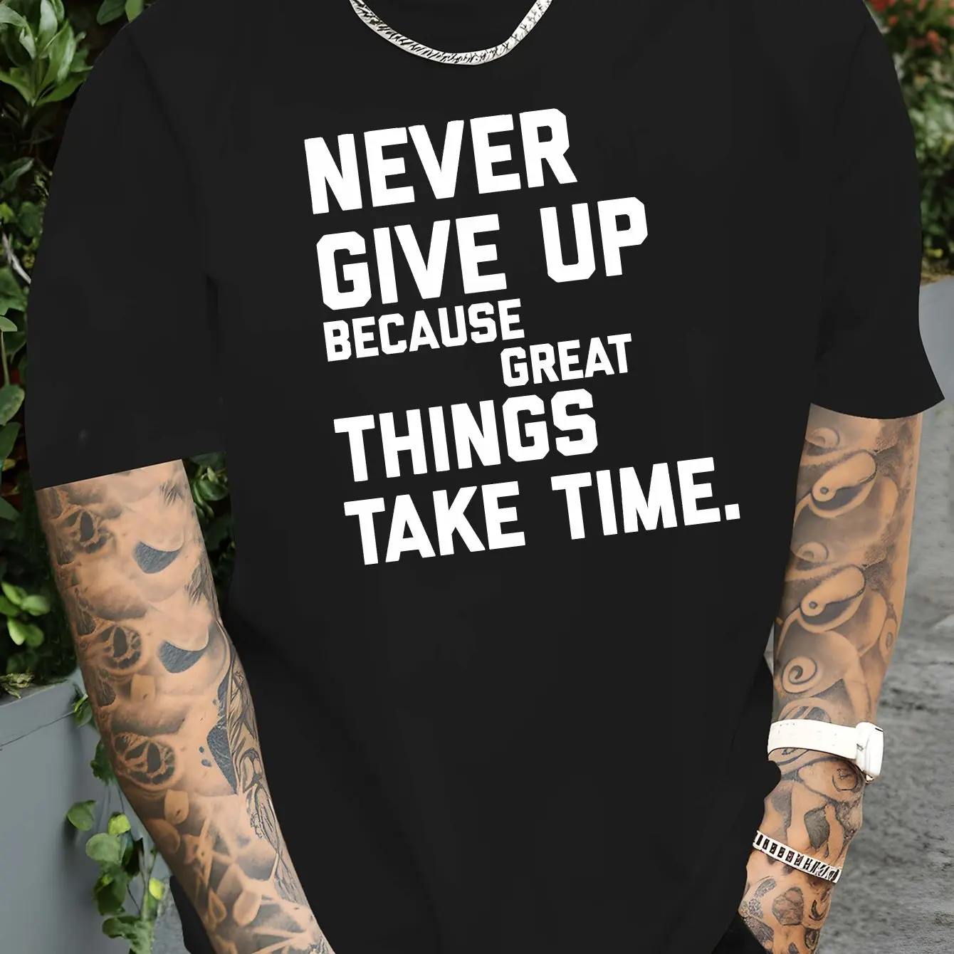 Korean Men Trend Tee Simple Bi - مراجعة Street Fashion Quotes وسعره