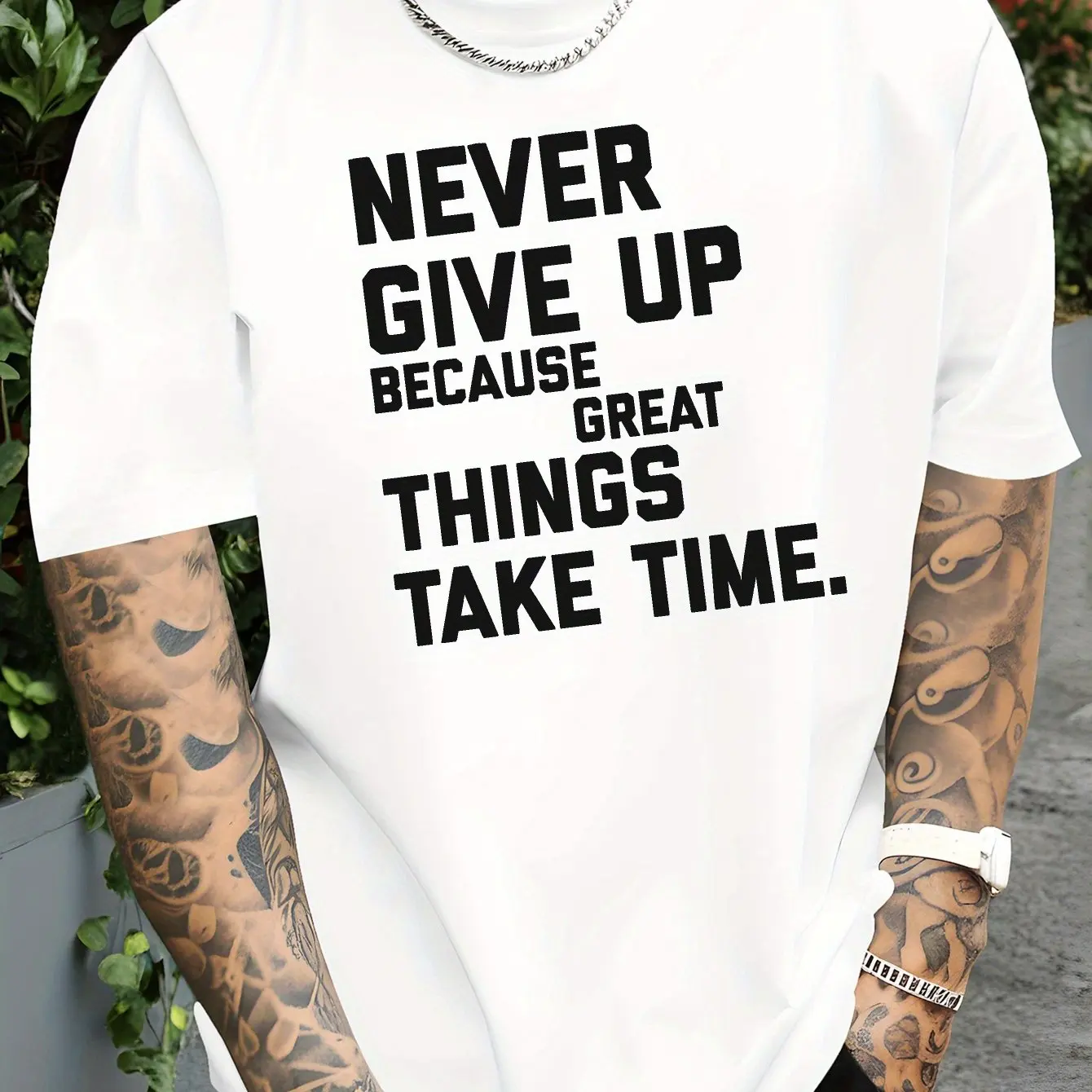 Korean Men Trend Tee Simple Bi - مراجعة Street Fashion Quotes وسعره