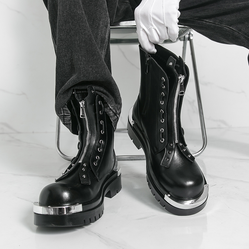 Men's thick soled boots Design - مراجعة Street Fashion Walking وسعره