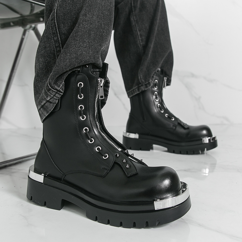 Men's thick soled boots Design - مراجعة Street Fashion Walking وسعره