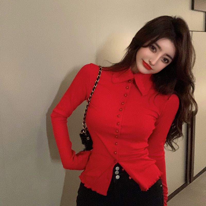 Shirts Women Skinny Elegant Si - مراجعة Street Fashion Korean وسعره