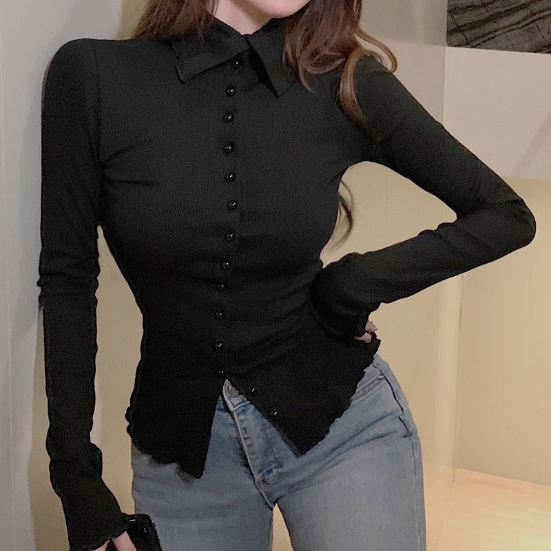Shirts Women Skinny Elegant Si - مراجعة Street Fashion Korean وسعره