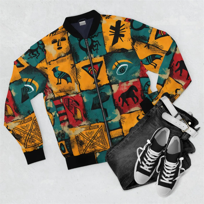 New Men's Jacket African Style - مراجعة Street Fashion Graffiti وسعره